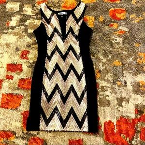 BAILEY BLUE CHEVRON SEQUINED MINI DRESS